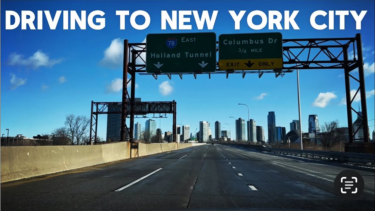 DRIVING NJ TURNPIKE NORTH VIA HOLLAND TUNNEL TO NEW YORK CITY 