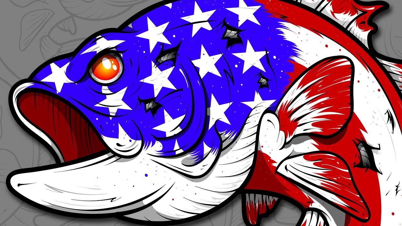 BASSCASTERS Bass Fishing Patriot Flag Illustration Project Video By ...