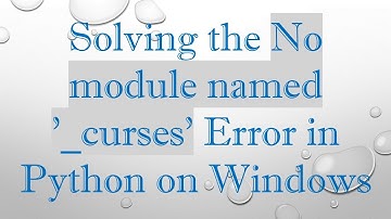 Solving the No module named 