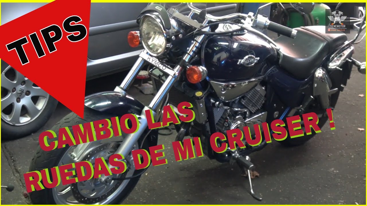 cambiar rueda de  moto custom 250 (neumatico mas ancho atrás