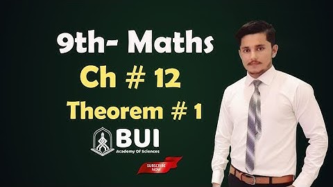 9th Class Math Chapter 12 Theorem 1 Urdu/Hindi