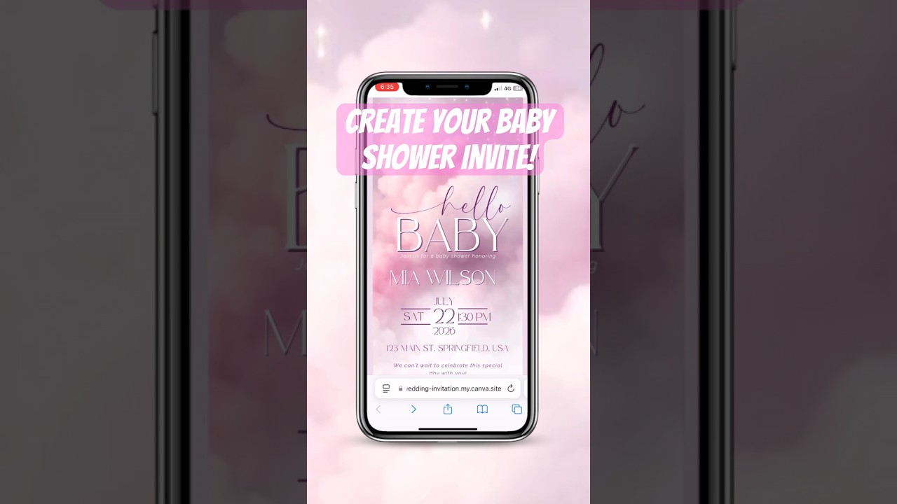 Adorable Cloud Baby Shower Invitation for Girl | Easy Editable Evite + Online RSVP!