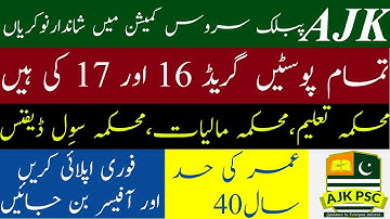Latest Jobs in AJKPSC 2022 | Public Service Commission AJK Teaching Staff Advertisement Apply Online