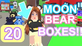 Opening 20 MOON BEAR BOXES!! | My luck is a lot better then I thought | (Roblox Adopt Me!)