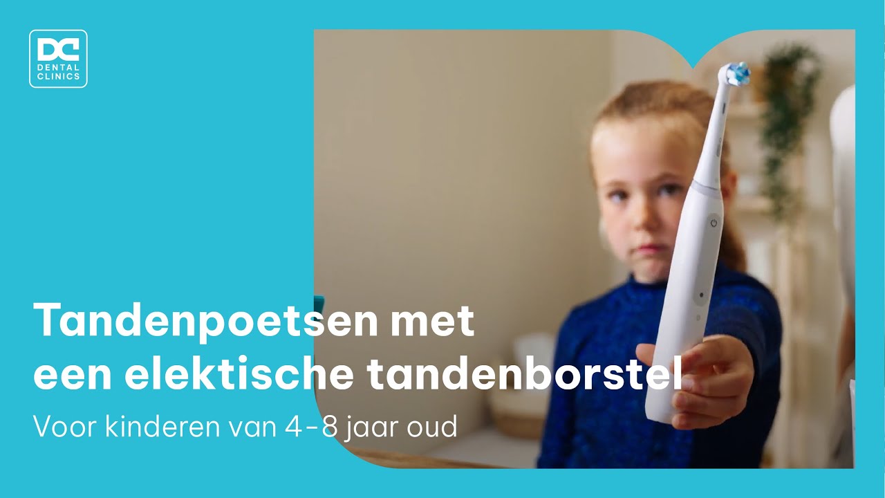Tandenpoetsen met een elektrische tandenborstel- poetsinstructie voor kinderen van 4 tot 8 jaar
