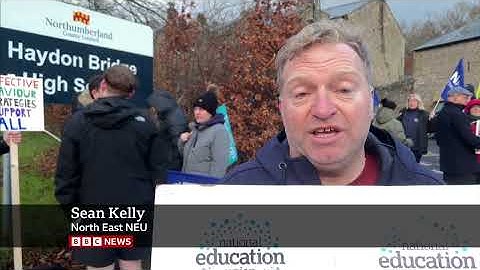 Haydon Bridge High School strike BBC Look North (North East and Cumbria) Lunchtime News 10/12/2025