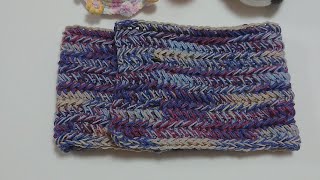 ✨ヘリンボーン模様のネックウォーマーの編み方ライブ✨