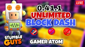 0.41.1  UNLIMITED BLOCK DASH - Stumble Guys LIVE: I create a code in Block Dash & bot bash 0.41.1