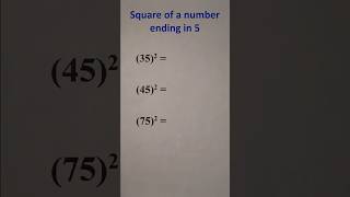 Square of a number ending in 5  #infomaths