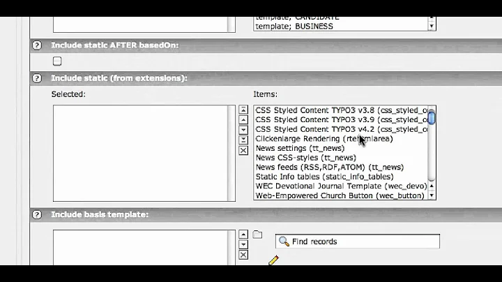 Add a Static Template to TYPO3