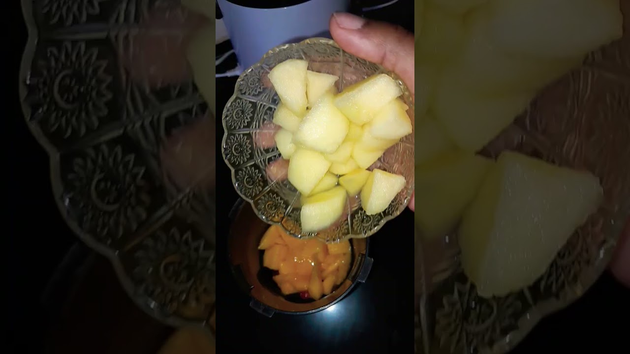 Strawberries apple mango puree