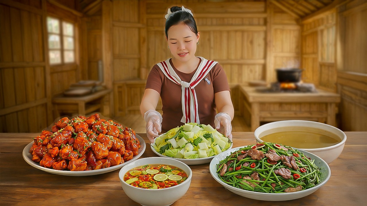 Returning to Dinner after Wild Root Harvest Day | Fresh Meat, Clean Vegetables for Meal | Daily Life