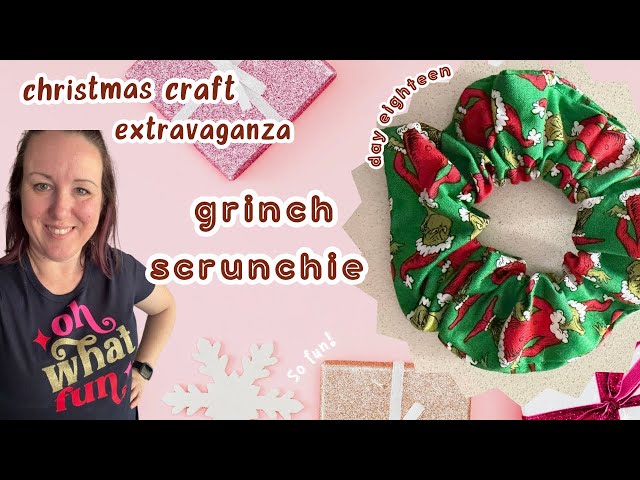 scrunchy♡handmade【1474】 Day 18 - Scrunchie tutorial | Super easy DIY | Grinch Fabric
