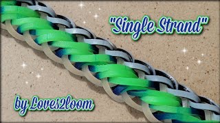"Single Strand" Rainbow Loom Bracelet Tutorial (2 bars wide)