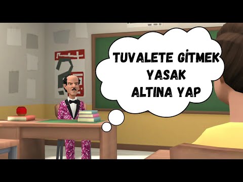 Okulda derste 3 defa tuvalete giden öğrenci #komik #animasyon #komiköğrencivideoları #babamerhaba