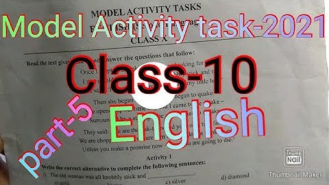 Model Activity task.. ENGLISH, Class-10 part-5 (August) WBBSE মডেল অ্যাক্টিভিটি টাস্ক।