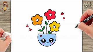 How to Draw Flower Pot Easy Step by Step