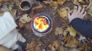Camping Wood Gasification stove cook kit overnight trip