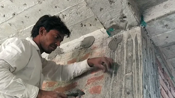 Chicken mesh used in plastering I Beam and column joint chicken mesh fixing  I wire mesh use plaster