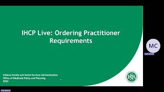 IHCP Live: Ordering Provider 9/16/2024