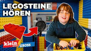 Noah (9) recognizes Lego bricks by their sound! | Little vs. Big