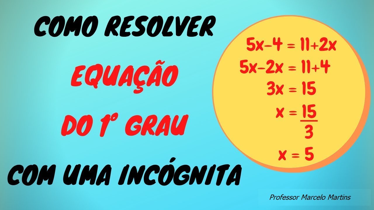 EQUAÇÃO DO 1º GRAU COM UMA INCÓGNITA |Passo a Passo | 8º ANO - YouTube
