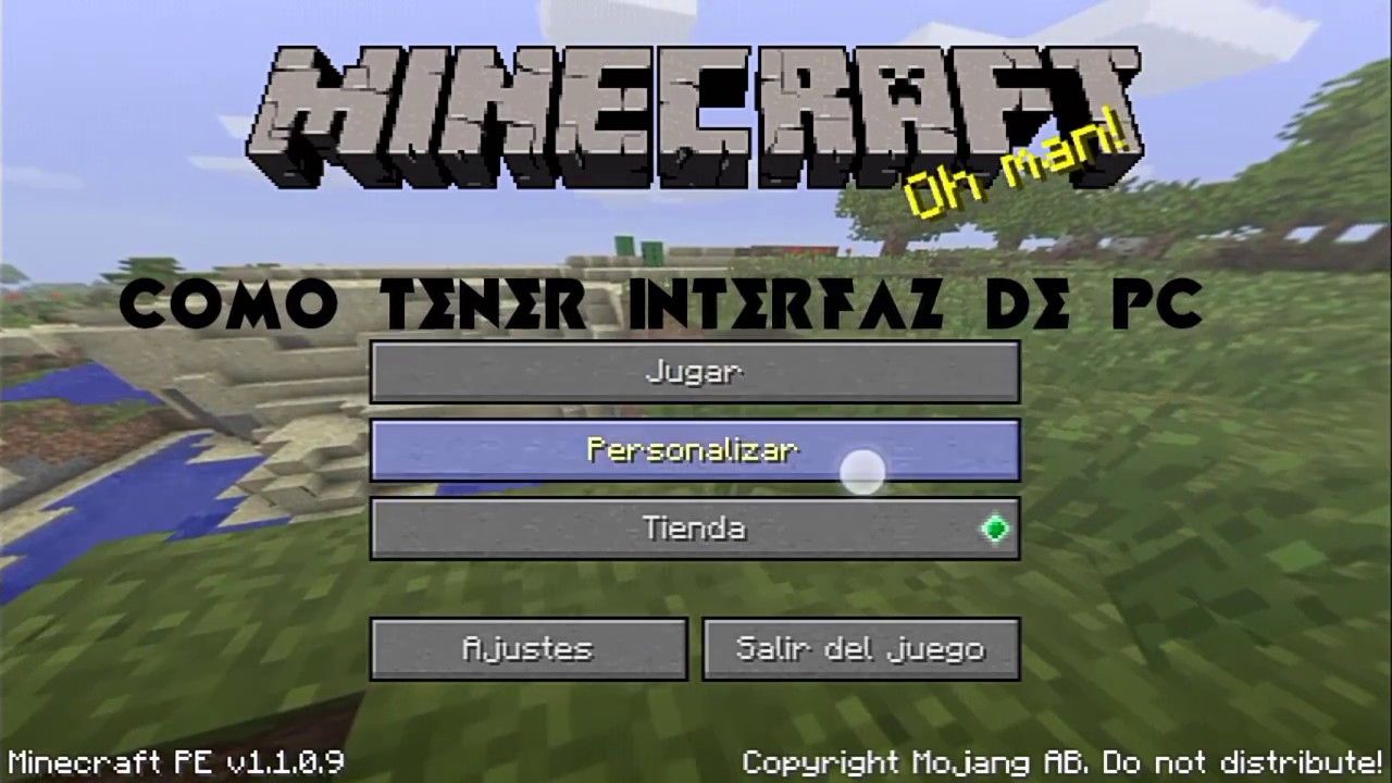 Interfaz De Pc Para Minecraft Pe 1 1 0 9 Youtube