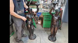 Rewiring Brass Dancer Floor Lamps in the Secret Underground Laboratory Recovery and Salvage