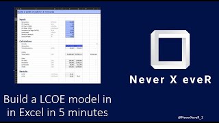 Build a LCOE model in Excel in 5 minutes!