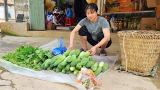 Harvest Cucumbers & Pumpkin Tops grown in the Garden goes to market sell - Life in the Forest