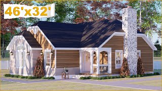 46x32 feet What a Charming and Cozy 2 Bedroom Cottage House With Floor Plan | 2 Bedroom Small House by Arch C Blueprints 6,181 views 4 weeks ago 11 minutes, 45 seconds