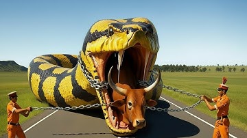 Can They Save Her? Emergency Rescue Team Saves Exhausted Cow From Giant Python’s Deadly Bite🐂🐍