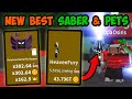 GETTING *NEW* BEST SABERS & PETS!!! OP STATS | Roblox Saber Simulator