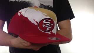 49ers 'PAINTBRUSH SNAPBACK' Gold-White-Burgundy Hat by Mitchell & Ness