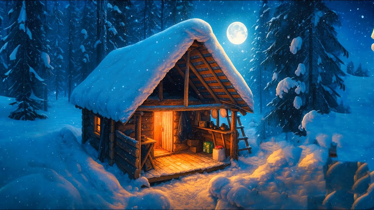 Winter Survival in a Cozy Log Cabin: Living Off-Grid in the Woods - YouTube