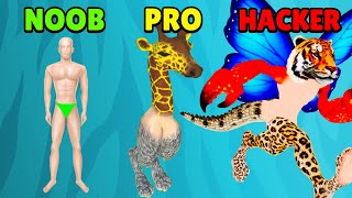 🤢 NOOB vs 😎 PRO vs 😈 HACKER - Merge Animals 3D - Mutant race | Download App Store APK screenshot 5