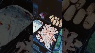 Cooking a Feast #grilling #tritip #grilled #shrimp #food #shorts #bbq #asparagus #macncheese #fyp
