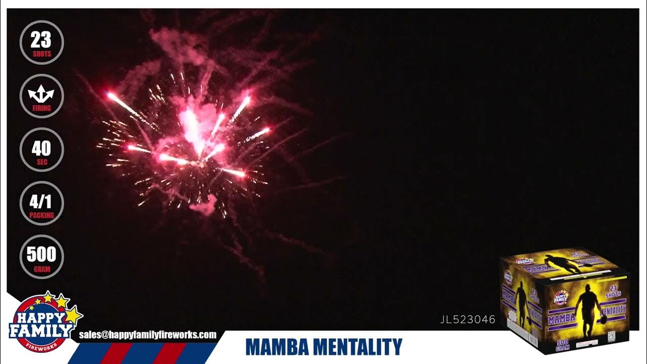 JL523046 MAMBA MENTALITY fireworks 23 shots from Happy Family Fireworks