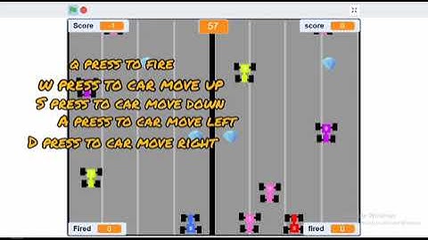 How to make a two players game car racing in scratch.