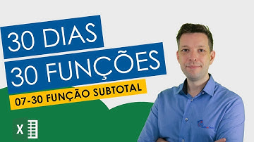 30 Dias 30 Funções do Excel - Função SUBTOTAL - Dia 07 de 30