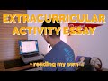 Writing Essays on Extracurricular Activities (  reading my own essays) | Brown University