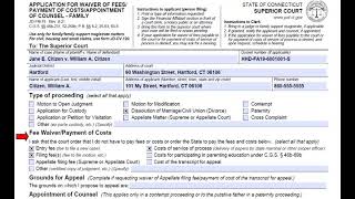 Filling out and Filing an Application for Waiver of Fees Form in Family Matters