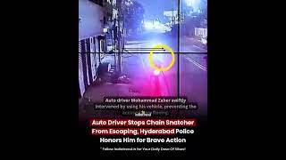 A heroic moment from Hyderabad is going viral after auto-rickshaw driver  #news #hyderabad #india