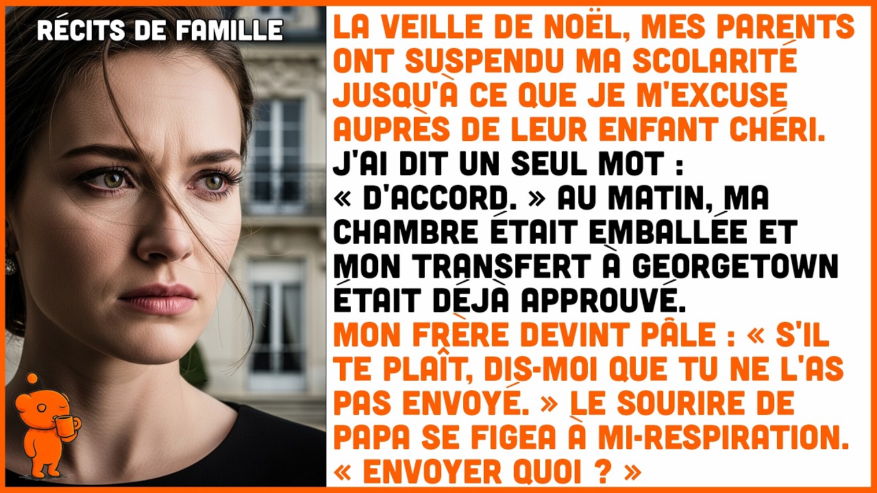 La veille de Noël, mes parents ont bloqué mon école jusqu’à mes excuses à leur chouchou.