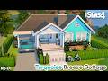 Turquoise Breeze Cottage 💙 Cozy No CC Home | The Sims 4 ASMR Speed Build