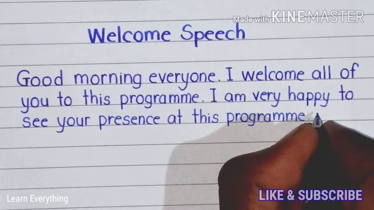 write a short note on welcome speech