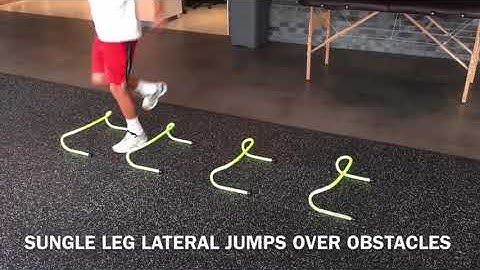 Single leg lateral jumps over obstacles
