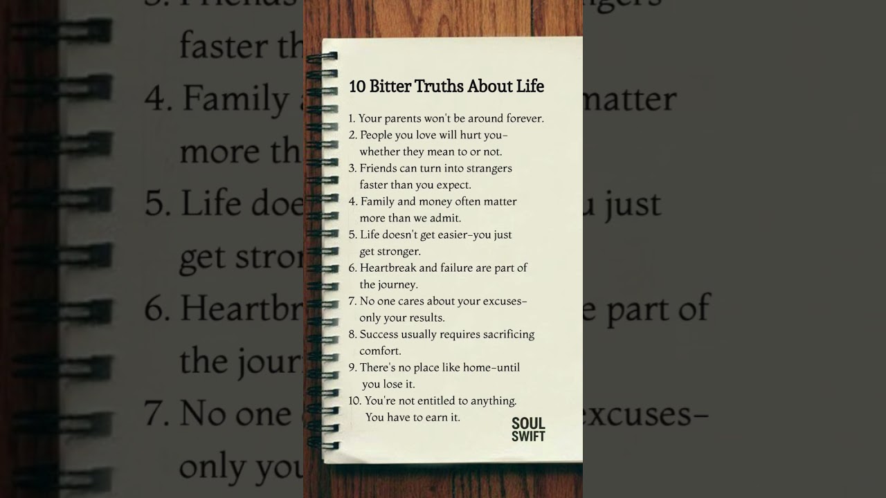 10 Bitter Truths About Life 💔 | Reality of Life You Must Know 😔 #LifeLessons #Truth