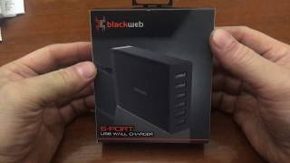 Walmart Clearance Blackweb 6 port 2.4a USB charger BWA17W016 unboxing