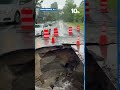 Large sinkhole forces street closure